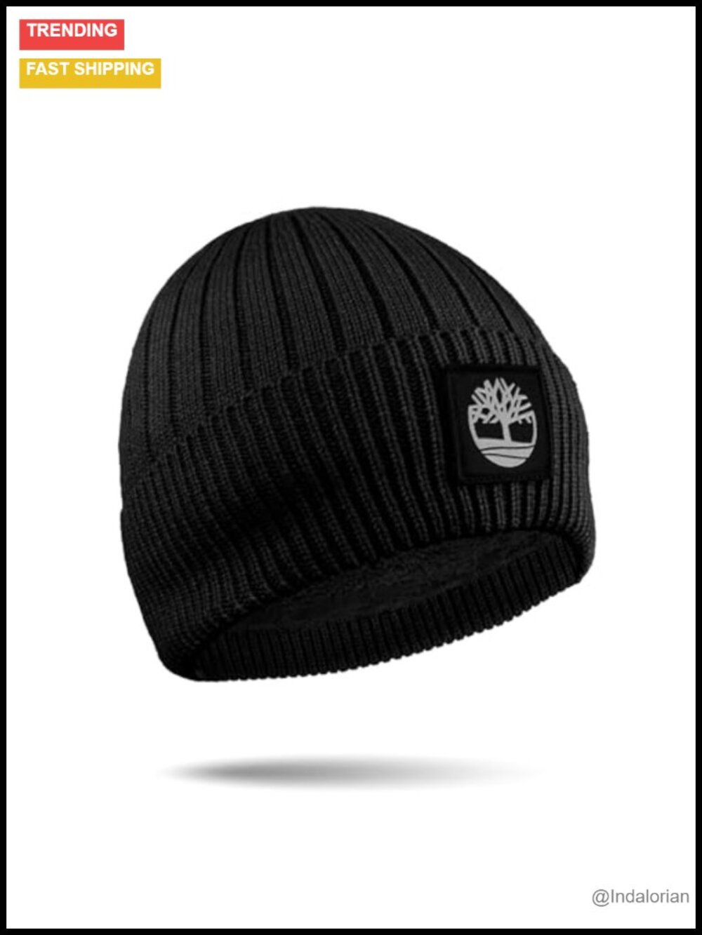 Ribbed Knit Beanie Soft Stretch Winter Hat Fold-Over Cuff